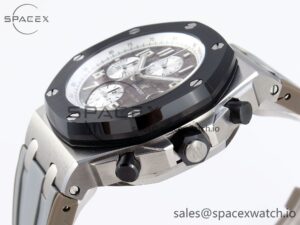 AUDEMARS PIGUET ROYAL OAK OFFSHORE 42MM SS APF 1:1 BEST EDITION BROWN DIAL CERAMIC BEZEL ON GRAY RUBBER STRAP A3126 - Image 7