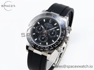 Rolex Daytona 116519 SS OMF Best Edition Black Dial on Oysterflex Strap A7750 (Slim Movement) - Image 4