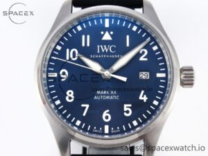 Iwc Pilot Mark XX IW328203 ZF 1:1 Best Edition Blue Dial on Dark Blue Leather Strap A32111 - Image 2