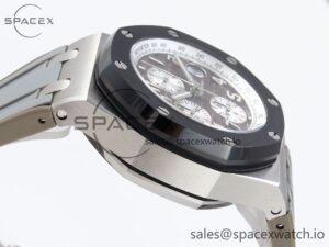 AUDEMARS PIGUET ROYAL OAK OFFSHORE 42MM SS APF 1:1 BEST EDITION BROWN DIAL CERAMIC BEZEL ON GRAY RUBBER STRAP A3126 - Image 8