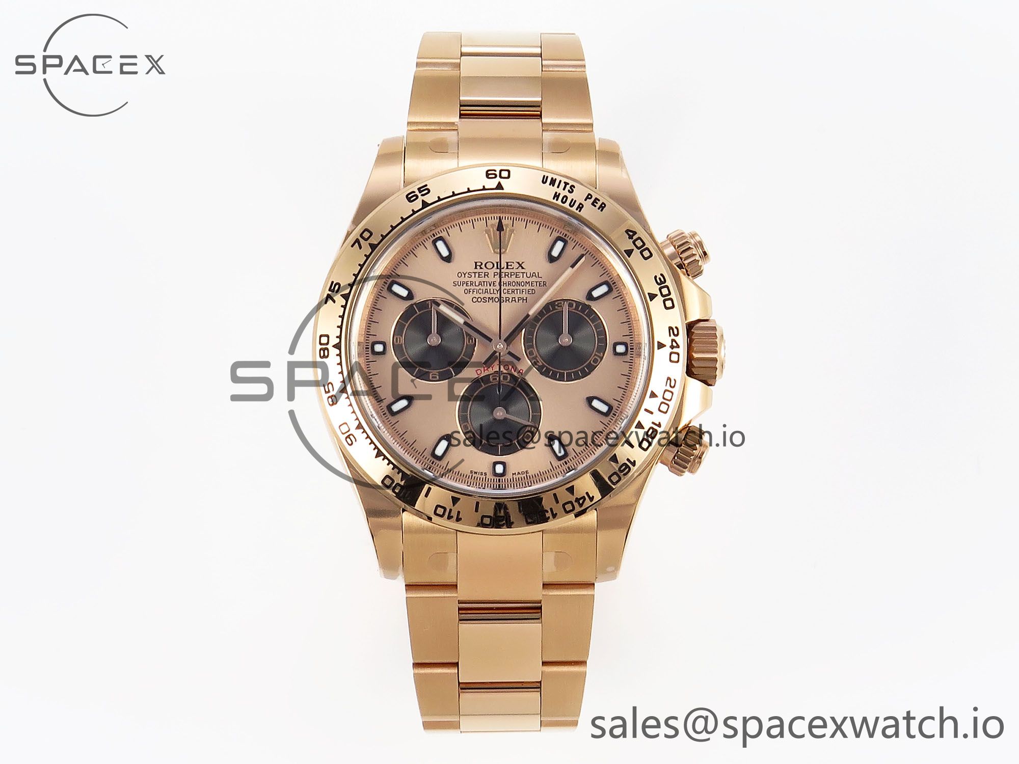 IMG_0043 Rolex Daytona 116505 Clean 1:1 Best Edition RG Dial Black Markers on RG Bracelet SA4130 V2 - Image 1