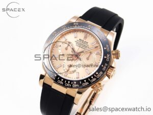 Rolex Daytona 116515 BTF 1:1 Best Edition Black Diamonds Dial on Oysterflex Strap SA4130 V2 - Image 4