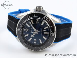 Omega SEAMASTER PLANET OCEAN 6000M ULTRA DEEP 45.5MM SS TF 1:1 BEST EDITION BLUE DIAL BLACK BEZEL ON RUBBER STRAP A2824 - Image 5