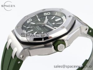 Audermars Piguet Royal Oak Offshore Diver 15710 IPF 1:1 Best Edition Green Dial on Green Rubber Strap SA3120 Super Clone - Image 7