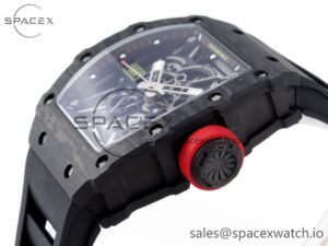 Richard Mille RM035 BLACK CARBON SONIC BEST EDITION SKELETON DIAL ON BLACK RUBBER STRAP CLONE RMUL2 - Image 7