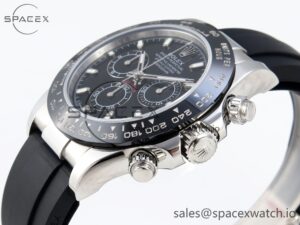 Rolex Daytona 116519 SS OMF Best Edition Black Dial on Oysterflex Strap A7750 (Slim Movement) - Image 7