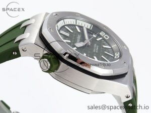 Audermars Piguet Royal Oak Offshore Diver 15710 IPF 1:1 Best Edition Green Dial on Green Rubber Strap SA3120 Super Clone - Image 8