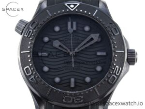 Omega SEAMASTER 300M 43.5MM BLACK CERAMIC VSF 1:1 BEST EDITION BLACK DIAL ON BLACK RUBBER STRAP A8806 - Image 2