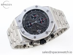Audermars Piguet Royal Oak Offshore 42mm SS APF 1:1 Best Edition Gray Dial Black Markers on SS Bracelet A7750 - Image 6