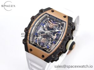 Richard Mille RM21-01 RG Tourbillon RMF Best Edition Skeleton Dial on White Rubber Strap - Image 4