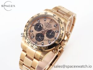 Rolex Daytona 116505 Clean 1:1 Best Edition RG Dial Black Markers on RG Bracelet SA4130 V2 - Image 4