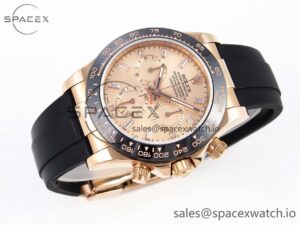 Rolex Daytona 116515 BTF 1:1 Best Edition Black Diamonds Dial on Oysterflex Strap SA4130 V2 - Image 6