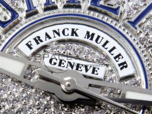 Franck Muller Vanguard SS Full Diamonds ABF Best Edition Diamonds Blue Dial on Diamonds Bracelet A2824 - Image 21