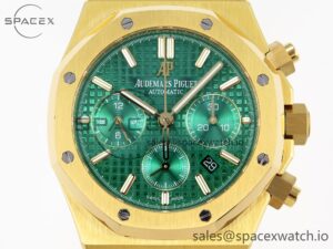 Audermars Piguet Royal Oak Chrono 26331 YG IPF 1:1 Best Edition Green Dial on YG Bracelet A7750 - Image 2