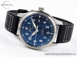 Iwc Pilot Mark XX IW328203 ZF 1:1 Best Edition Blue Dial on Dark Blue Leather Strap A32111 - Image 5