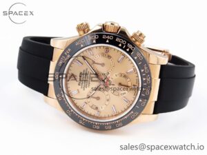 Rolex Daytona 116515 BTF 1:1 Best Edition Black Diamonds Dial on Oysterflex Strap SA4130 V2 - Image 5