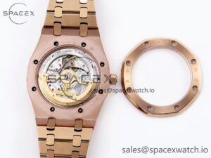 Audermars Piguet Royal Oak 39mm 15202 RG IPF 1:1 Best Edition Black Diamonds Dial on RG Bracelet A2121 - Image 17