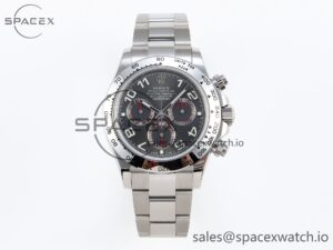 Rolex Daytona 116509 SS OMF Best Edition Gray Numeral Dial on SS Bracelet A7750 (Slim Movement)