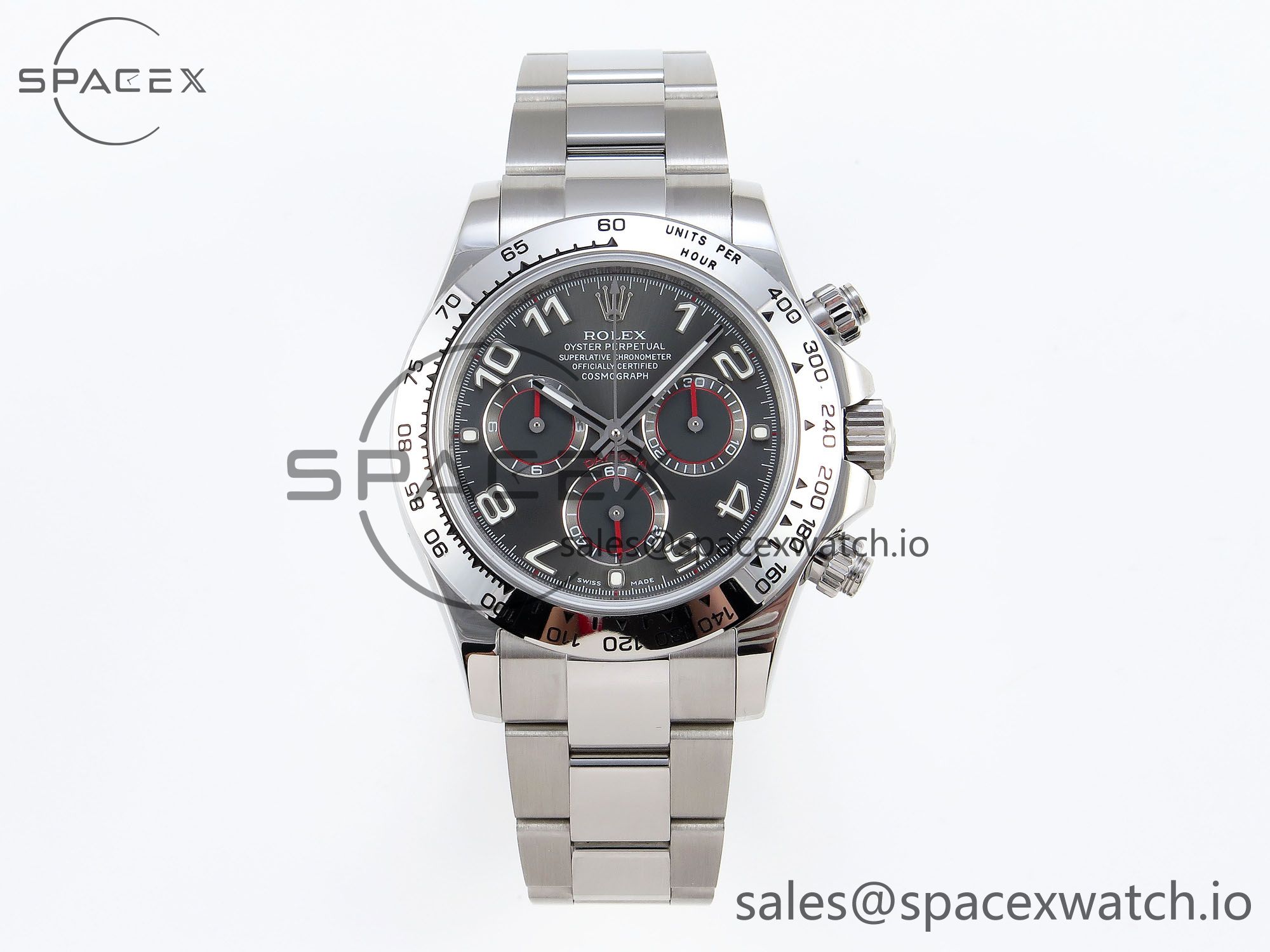 IMG_0048 Rolex Daytona 116509 SS OMF Best Edition Gray Numeral Dial on SS Bracelet A7750 (Slim Movement) - Image 1