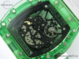 Richard Mille RM035 Green Transparent RMF Best Edition Skeleton Dial on White Rubber Strap Clone RMUL2 - Image 15