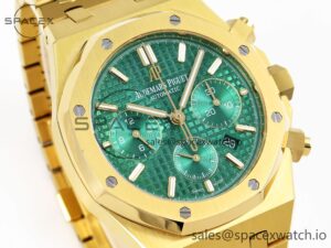 Audermars Piguet Royal Oak Chrono 26331 YG IPF 1:1 Best Edition Green Dial on YG Bracelet A7750 - Image 3