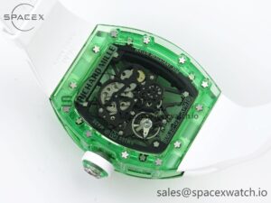 Richard Mille RM035 Green Transparent RMF Best Edition Skeleton Dial on White Rubber Strap Clone RMUL2 - Image 16