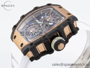 Richard Mille RM21-01 RG Tourbillon RMF Best Edition Skeleton Dial on White Rubber Strap - Image 7