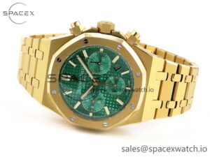 Audermars Piguet Royal Oak Chrono 26331 YG IPF 1:1 Best Edition Green Dial on YG Bracelet A7750 - Image 5