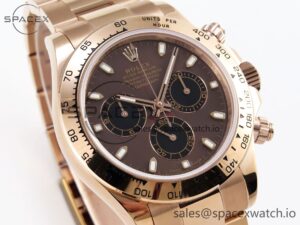 Rolex Daytona 116505 RG OMF Best Edition Brown/Black Dial on RG Bracelet A7750 (Slim Movement) - Image 3