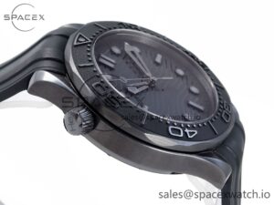 Omega SEAMASTER 300M 43.5MM BLACK CERAMIC VSF 1:1 BEST EDITION BLACK DIAL ON BLACK RUBBER STRAP A8806 - Image 8