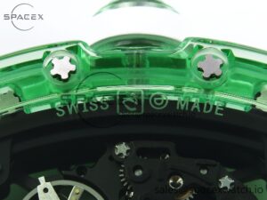 Richard Mille RM035 Green Transparent RMF Best Edition Skeleton Dial on White Rubber Strap Clone RMUL2 - Image 18