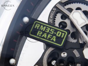 Richard Mille RM035 Transparent SONIC Best Edition Skeleton Dial on Black Nylon Strap Clone RMUL2 - Image 12