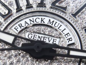 Franck Muller Vanguard SS Full Diamonds ABF Best Edition Diamonds Black Dial on Diamonds Bracelet A2824 - Image 9