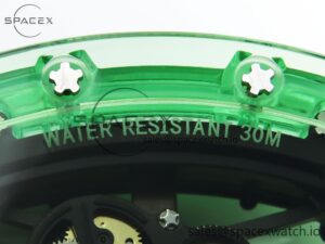 Richard Mille RM035 Green Transparent RMF Best Edition Skeleton Dial on White Rubber Strap Clone RMUL2 - Image 19