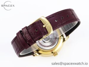 Omega De Ville Date YG MKF 1:1 Best Edition White Textured Dial Roman Marker on Brown Leather Strap A8800 - Image 14