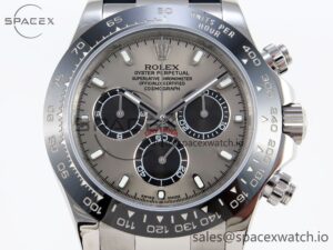 Rolex Daytona 116519 SS OMF Best Edition Gray/Black Dial on Oysterflex Strap A7750 (Slim Movement) - Image 2