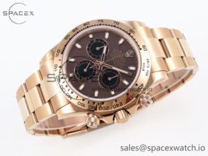 Rolex Daytona 116505 RG OMF Best Edition Brown/Black Dial on RG Bracelet A7750 (Slim Movement) - Image 6