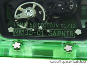 Richard Mille RM035 Green Transparent RMF Best Edition Skeleton Dial on White Rubber Strap Clone RMUL2 - Image 20
