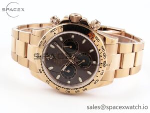 Rolex Daytona 116505 RG OMF Best Edition Brown/Black Dial on RG Bracelet A7750 (Slim Movement) - Image 5