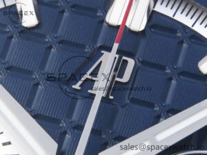 Audermars Piguet Royal Oak Offshore 44mm SS Bezel APF 1:1 Best Edition Blue/Silver Dial on Blue Rubber Strap A4401 - Image 9