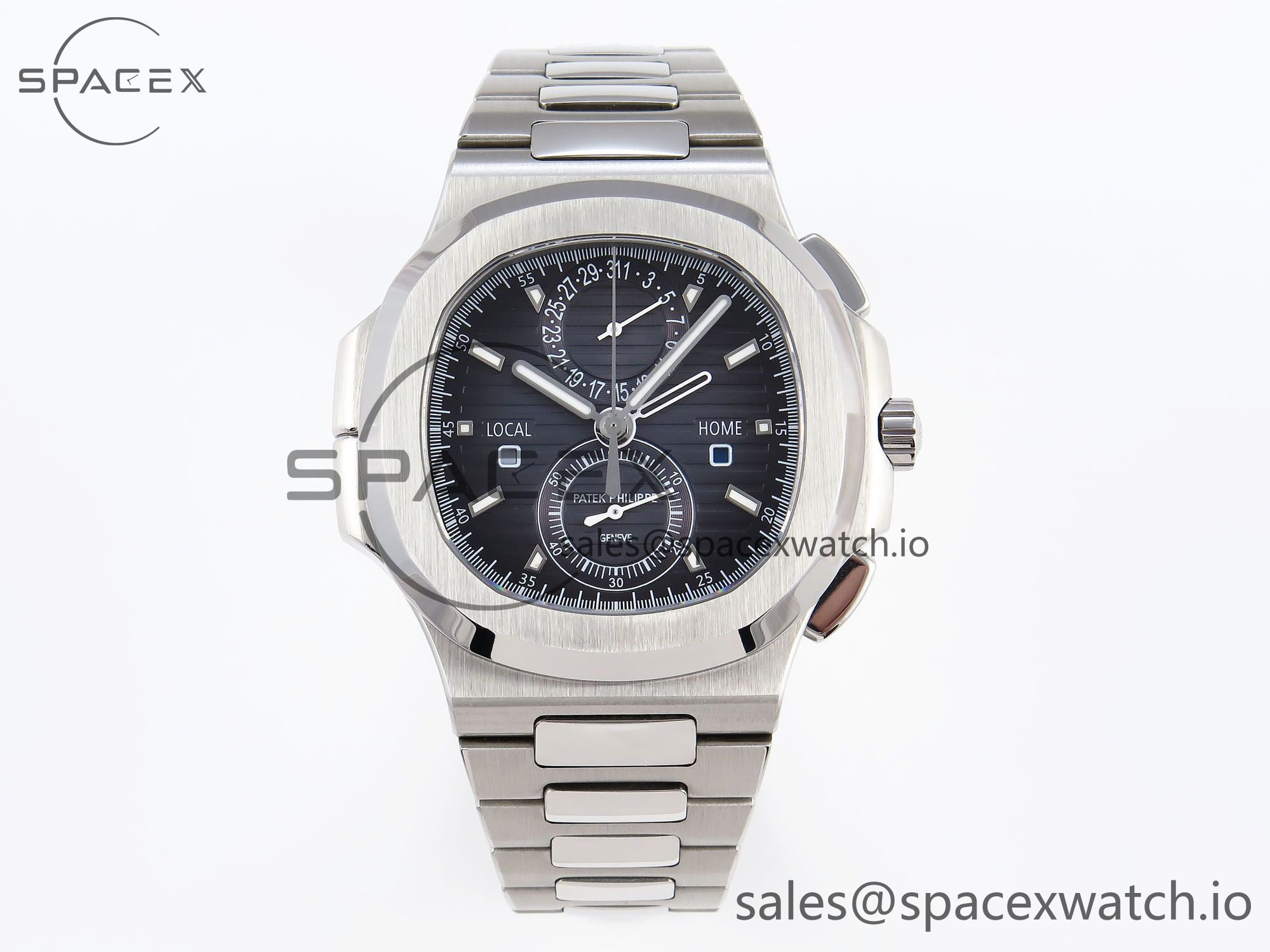 IMG_0054 Patek Philippe Nautilus 5990 SS SPPF 1:1 Best Edition Gray Dial on SS Bracelet A28-520 Clone - Image 1