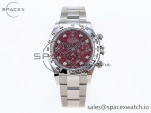 Rolex Daytona 116509 Clean 1:1 Best Edition 904L SS Case Garnet Dial on Oysterflex Stainless Stee Strap A4130
