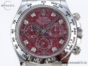 Rolex Daytona 116509 Clean 1:1 Best Edition 904L SS Case Garnet Dial on Oysterflex Stainless Stee Strap A4130 - Image 2
