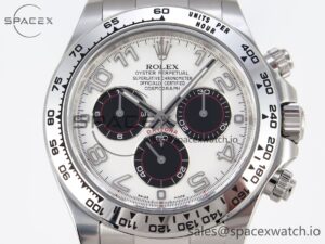 Rolex Daytona 116509 Clean 1:1 Best Edition White Dial Arabic Markers on SS Bracelet SA4130 V2 - Image 2