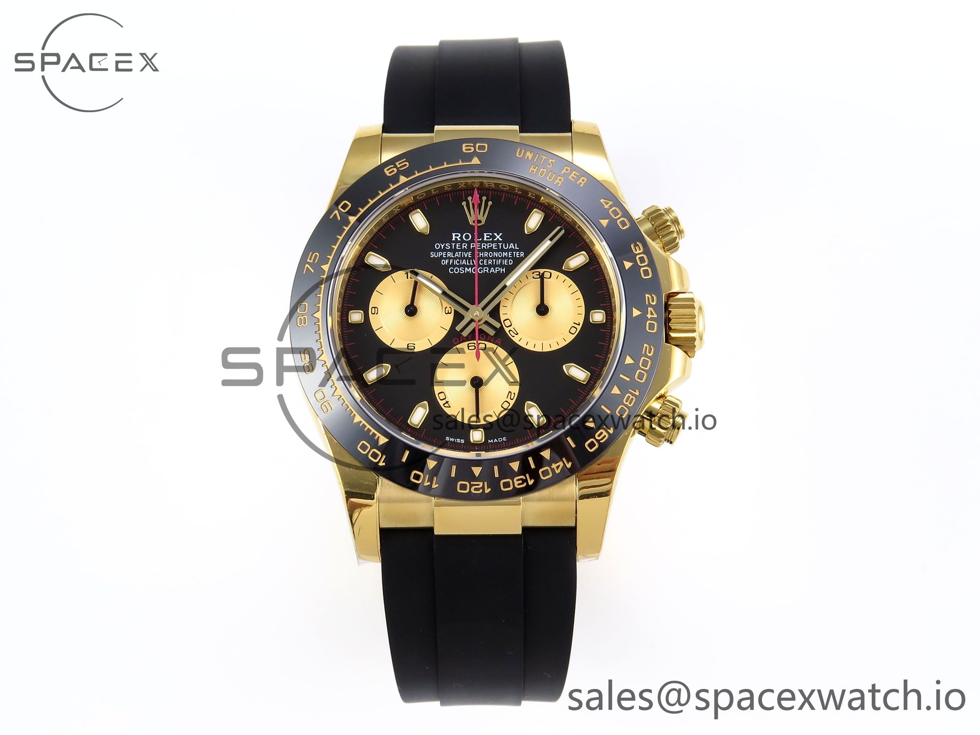 IMG_0055 Rolex Daytona 116518 APSF 1:1 Best Edition Black/YG Dial on Oysterflex Rubber Strap SH4130 $808.00 - Image 1