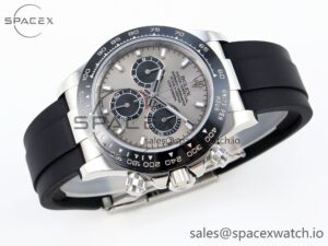 Rolex Daytona 116519 SS OMF Best Edition Gray/Black Dial on Oysterflex Strap A7750 (Slim Movement) - Image 6