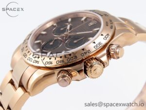 Rolex Daytona 116505 RG OMF Best Edition Brown/Black Dial on RG Bracelet A7750 (Slim Movement) - Image 7