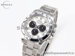 Rolex Daytona 116509 Clean 1:1 Best Edition White Dial Arabic Markers on SS Bracelet SA4130 V2 - Image 4