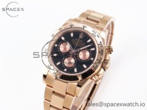 Rolex Daytona 116505 KING 1:1 Best Edition Black/RG Dial on RG Bracelet SA4130 - Image 4