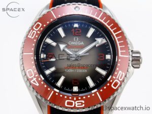 Omega SEAMASTER PLANET OCEAN 6000M ULTRA DEEP 45.5MM SS TF 1:1 BEST EDITION GRAY DIAL ORANGE BEZEL ON RUBBER STRAP A2824 - Image 2